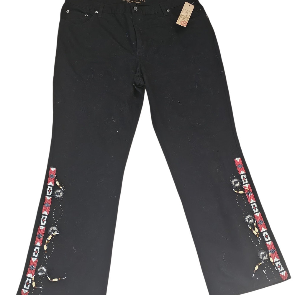 Ralph Lauren Black Flare Jeans with Red Accents